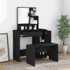 zahrada-XL Súprava toaletného stolíka čierna 86,5x35x136 cm 3114148