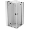 Mexen Mist-H L Duo, 2-krídlový sprchový kút 75 x 75 cm, číre sklo, čierny profil, 8A5L-075L-075P-70-00