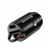 Nabíjačka do auta / adaptér SWISSTEN - USB-A + USB-C - 30W - kov - mini dizajn - čierna
