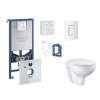 Grohe Rapid SLX Set predstenovej inštalácie, klozetu, dosky SoftClose, tlačidla Skate Cosmopolitan a súpravy na vhadzovanie tabliet, alpská biela SANI11BB3133-GR