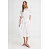 Tommy Hilfiger letné šaty ľanové WW0WW49633 béžová XS