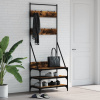 vidaXL Vešiak na šaty s botníkom dymový dub 70x40x184 cm - Hnedá - 81168-35606