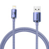 Baseus CAJY000005) Crystal Shine Series USB Type A - Lightning 2,4A, 1,2 m fialový