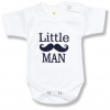 BABY´S WEAR Detské body, krátky rukáv- Little Man, biele veľkosť: 86 (12-18m)