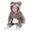 Detská kombinéza - Oblek pre Astiesies 90 biela, hnedá, čierna autosedačka (Pjama onesie Metrys pre deti Teddy Bear Koala 90)