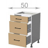 Casarredo Dolná skrinka so zásuvkami š.50, v.82, Modena LD12S5082, biela/artwood