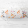 Biante Detský vankúš valec bonbon Sandra SA-694 Veveričky a líšky medzi kvietkami na bielom 15x40 cm