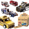 Drevené puzzle 3D MINI SADA 24 AUTÍČOK MODEL AUTA DARČEK
