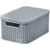 Košík s vekom Curver® STYLE S, sivý, s vekom, 19.8x29.1x14.2 cm