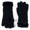 Rukavice - Päť -zapálené rukavice pre dámsky šál Čierny akryl Universal. (Szaleo izolované rukavice s kožušinou RK13408-6)