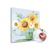 Maľovanie podľa čísel MARGARÉTKY A SLNEČNICE – nízka náročnosť 50x50 cm