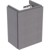GEBERIT Xeno2 závesná skrinka pod umývadielko, 1 dvierka, 380 x 265 x 525 mm, sivá scultura/melamín s drevenou štruktúrou, 500.502.43.1