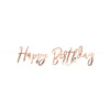 GRL75-019R Party Deco Girlanda - Baner - HAPPY BIRTHDAY, elegant 16,5x62cm Rúžove zlato