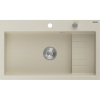 Mexen Omar granitový drez 1-komorový 800 x 480 mm, béžový, sifón chróm - 6520801005-69