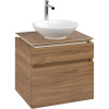 VILLEROY & BOCH Legato závesná skrinka pod umývadlo na dosku (umývadlo v strede), 2 zásuvky, 600 x 500 x 550 mm, Oak Kansas, B56800RH