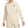 Dámske mikiny Nike Sportswear Club Fleece Full Zip Hoodie - coconut milk/black - Béžový (S)