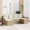 vidaXL 6-dielny záhradný sofa set s vankúšmi Béžový poly ratan