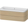 DURAVIT Happy D.2 Plus c-shaped závesná skrinka s nábytkovým umývadlom bez otvoru, 2 zásuvky, 1175 x 490 x 480 mm, dub Mediterrane, HP4349N71710000