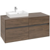 VILLEROY & BOCH Collaro závesná skrinka pod umývadlo na dosku (umývadlo vľavo), 4 zásuvky, 1200 x 500 x 548 mm, Arizona Oak, C07100VH