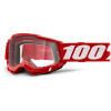 100% ACCURI 2 Goggle - Neon/Red - Clear Lens