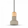 Betónové závesné svietidlo Wood v šedej farbe