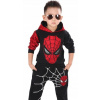 Teplaková súprava - Babylove Detské dráhy veľkosti 150 Čierna, červená (Módne sledovacie ukazovatele súpravy Spiderman Boy 128)