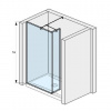 Jika Pure - Sklenená stena bočná 68 cm na sprchovú vaničku 120 cmx80 cm, 120 cmx90 cm, 130 cmx80 cm a 130 cmx90 cm s úpravou Jika Perla Glass, 70cm x20cm x200 cm H2684210026681