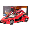 RAMIZ RASTAR auto BMW i8 1:14 -červené (Rastar RC model, gumové kolesá)