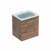 Geberit Selnova Square - Umývadlová skrinka 64x59x48 cm, s umývadlom, 2 zásuvky, orech hickory 501.238.00.1