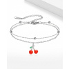 B-TOP Jemný náramok s príveskom čerešní z nerezovej ocele