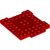 15624 Red Brick, Modified 8 x 8 x 2/3 with 1 x 4 Indentations and 1 x 4 Plate (Červená cihla, modifikovaná 8 x 8 x 2/3 s 1 x 4 zářezy a 1 x 4 deskou)