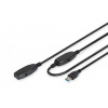 DIGITUS Digitus DA-73107 USB kábel USB 3.2 Gen 1 (3.1 Gen 1) 20 m USB A 5 Gbit/s Čierna (DA-73107)