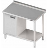 Přístěnný stůl se skříňkou s křídlovými dveřmi po levé straně a policí 1500x600x850 mm | STALGAST, 980506150 inox