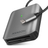 AXAGON CRE-S3C, USB-C 3.2 Gen 1 - čítačka kariet SUPERSPEED, 3-slot & lun SD/microSD/CF, podpora UHS-II CRE-S3C