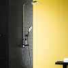 HANSGROHE Raindance E Showerpipe EcoSmart nástenný sprchový systém s termostatom, horná sprcha 1jet 360 x 190 mm, ručná sprcha 3jet, biela/chróm, 27286400