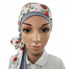 Šatka - Béžová, biela, čierna, červená, ecru, ružová, sivá (Onkologický turban na hlave vreckovky T-58)