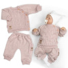 Rastúci pletený svetrík a nohavice s vreckom Hand Made 2D, Nature - púdrovo ružová Baby Nellys 8596309446622