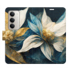 Flip pouzdro iSaprio - Xiaomi Redmi 15 - Gold Flowers s kapsičkami na karty (Flipové knížkové pouzdro, obal, kryt iSaprio s přihrádkami na karty a motivem)