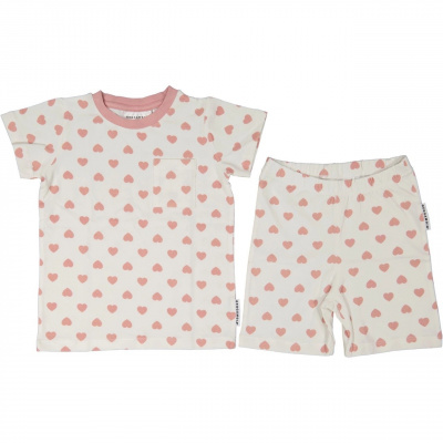 Bambusová letná dvojdielna súprava tričko a kraťasy Pink heart Geggamoja Veľkosť: 122/128