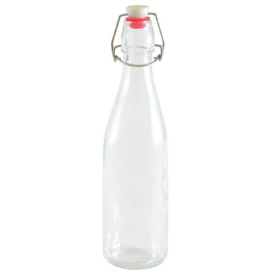 fľaša sklenená 1l s patentným uzáverom, okrúhla – Heureka.sk