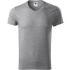 Malfini Slim fit V-NECK Pánske tričko 146 tmavo šedý melír L