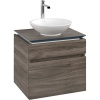 VILLEROY & BOCH Legato závesná skrinka pod umývadlo na dosku (umývadlo v strede), 2 zásuvky, 600 x 500 x 550 mm, Stone Oak, B56800RK