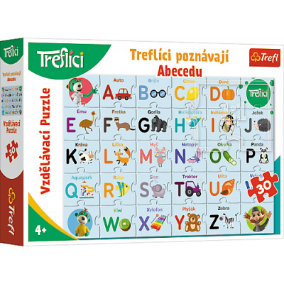 TREFL - Vzdelávacie puzzle 30 dielikov - Treflíci spoznávajú abecedu CZ / Trefl