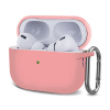 AppleMix Puzdro pre Apple AirPods Pro (2022) / AirPods Pro - Karabínka - Silikónové - Ružové