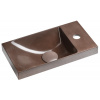 Sapho Sapho, AGOS betónové umývadlo 40x22cm, ľavé/pravé, tmavohnedá lesklá, AS40015