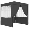 Profesionálny párty stan+bočné steny 2,5x2,5m, antracit 90 g/m²-ForU-48533