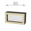 Casarredo CRAFT vysoká výklopná vitrína 80, W8046G, dub Sonoma/grafit