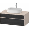 DURAVIT Zencha závesná skrinka pod umývadlo na dosku, 2 zásuvky, 1000 x 550 x 442 mm, dub čierny/taupe super matná, ZE4821016830000