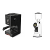 Gaggia Classic UP, black + Eureka Helios 65, white