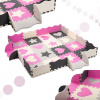 Kontrastní pěnové puzzle s tvary a ohrádkou 36 kusů, šedá/růžová (920708)